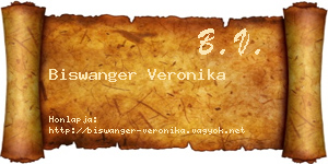 Biswanger Veronika névjegykártya